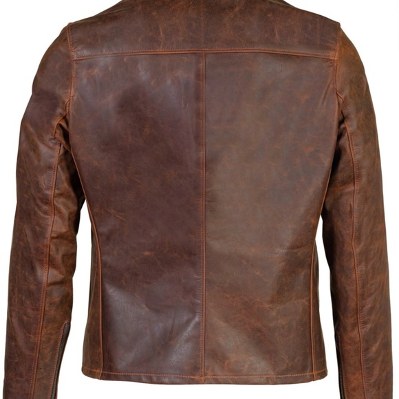 Schott NYC Unlined Cowhide Cafe Racer Leather Jacket - Picture 4 of 9